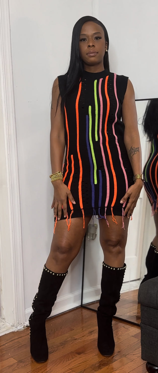 Neon Lights Sweater Dress