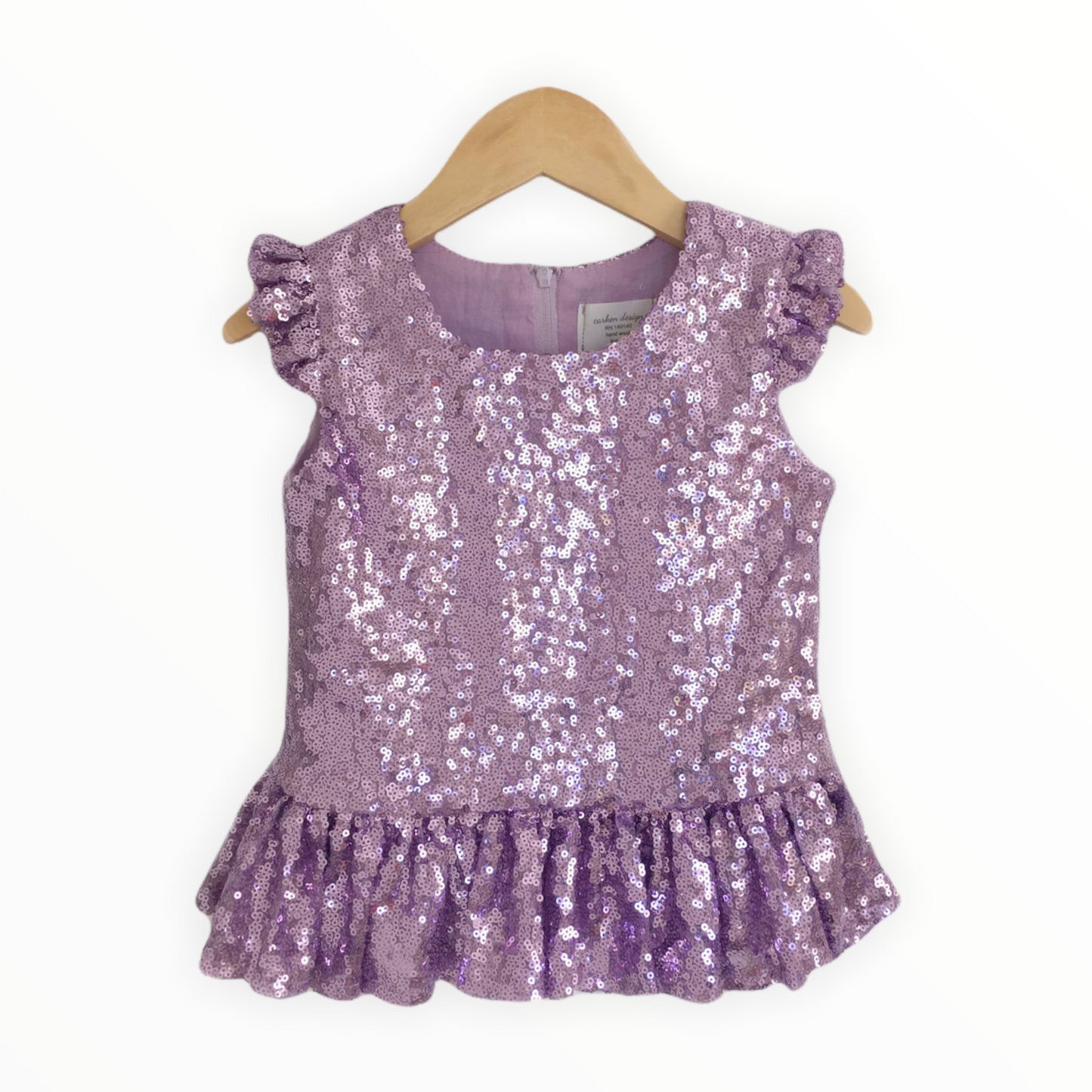 Lavender Sequin Peplum Top