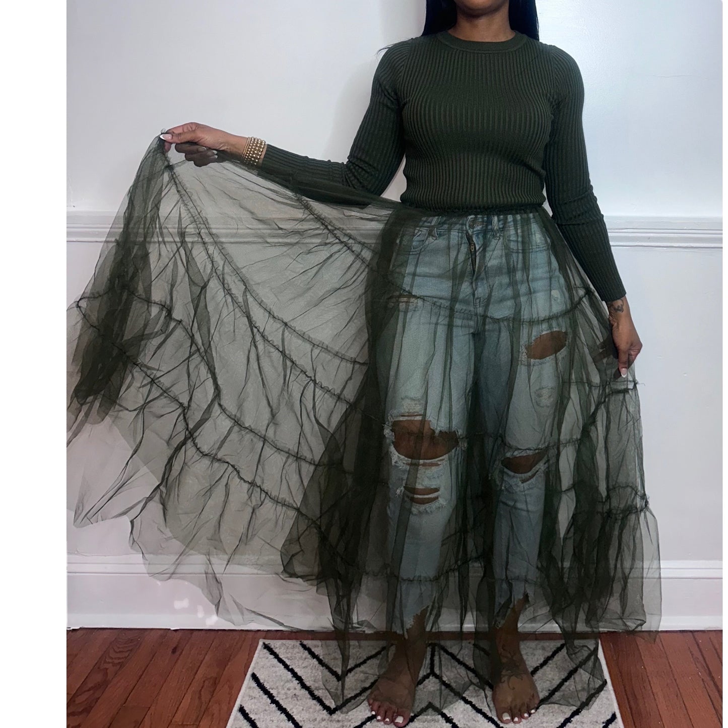 Tiana Long Tulle Sweater